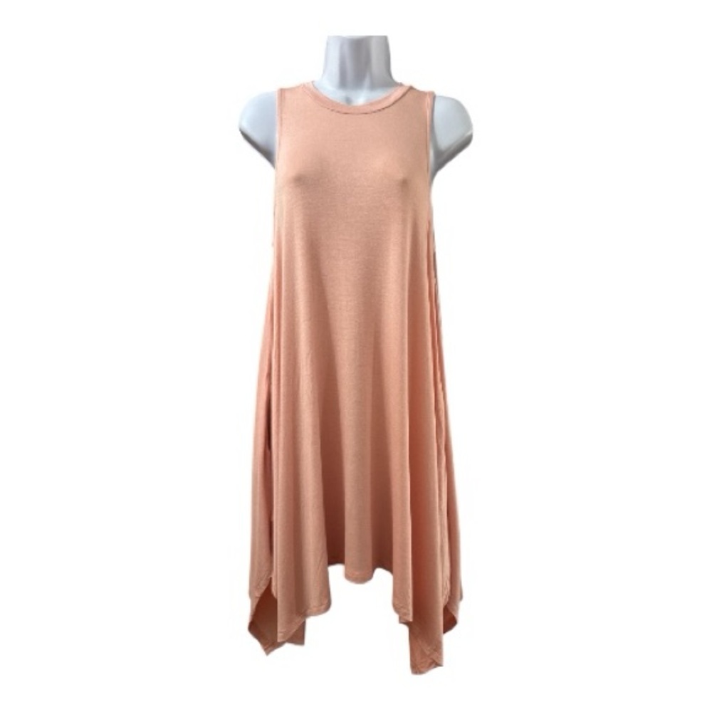CAROLE CHRISTIAN NWOT Peach Sleeveless Handkerchief Tunic Size Medium BOUTIQUE